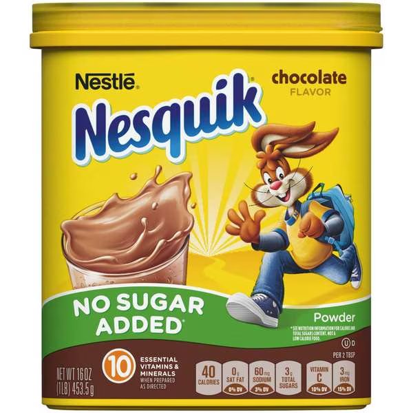Nesquik Milk Flavoring Sugar Free Chocolate Powder 16 oz. Tub, PK6, Nestle, Mfr#: 00028000803209